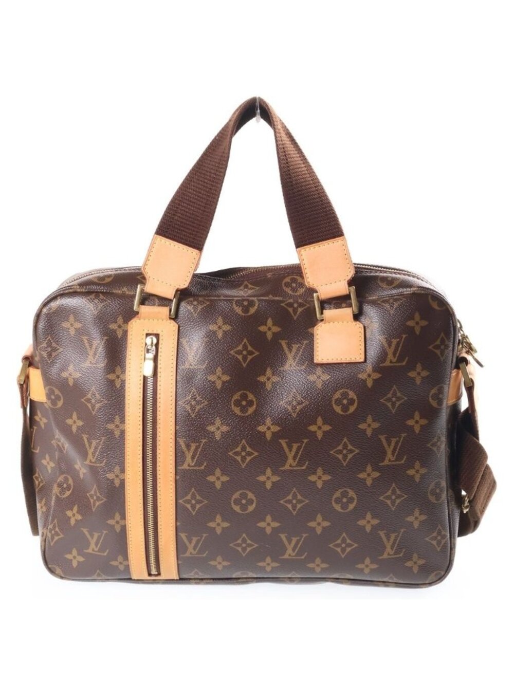 Louis Vuitton Monogram Sac Bosphore 2-Way Shoulder Bag Brown Leather Gold